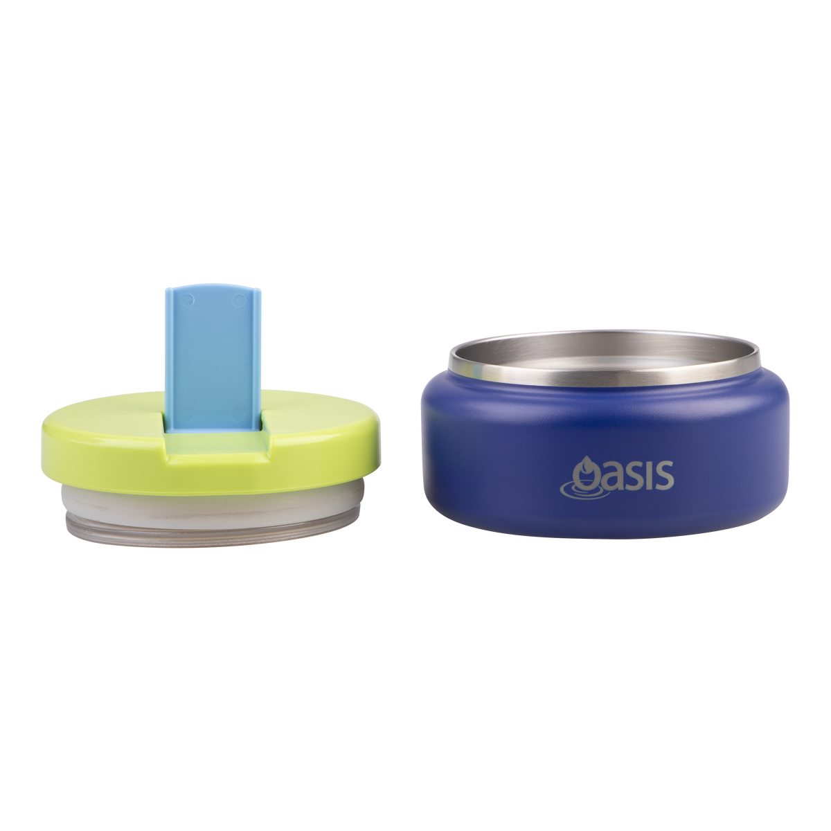 OASIS STAINLESS STEEL DOUBLE WALL INSULATED FOOD FLASK W/ QUICK RELEASE LID - Mini Food Jar -  PEACOCK BLUE
