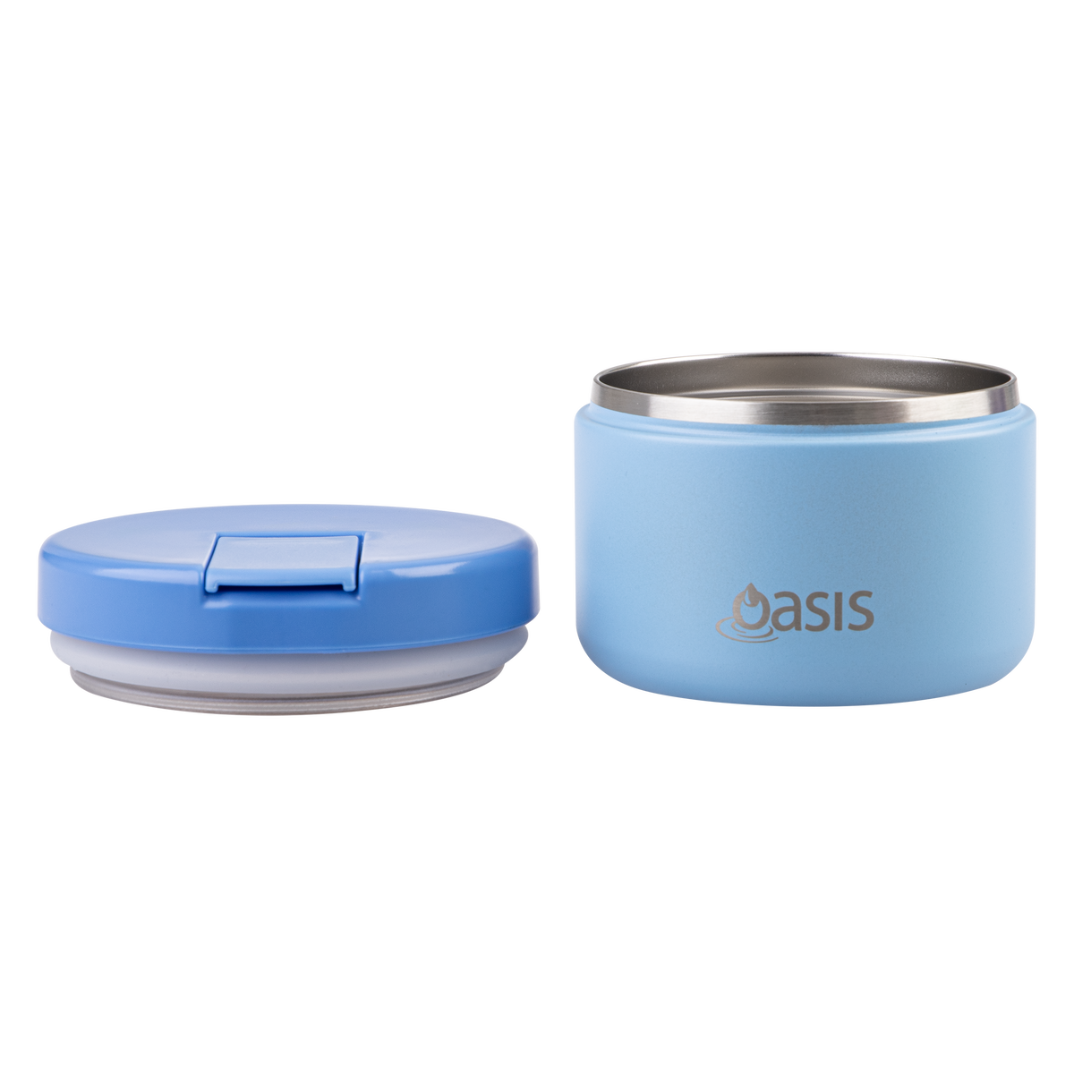 OASIS STAINLESS STEEL DOUBLE WALL INSULATED FOOD FLASK W/ QUICK RELEASE LID - 300ML - Blue