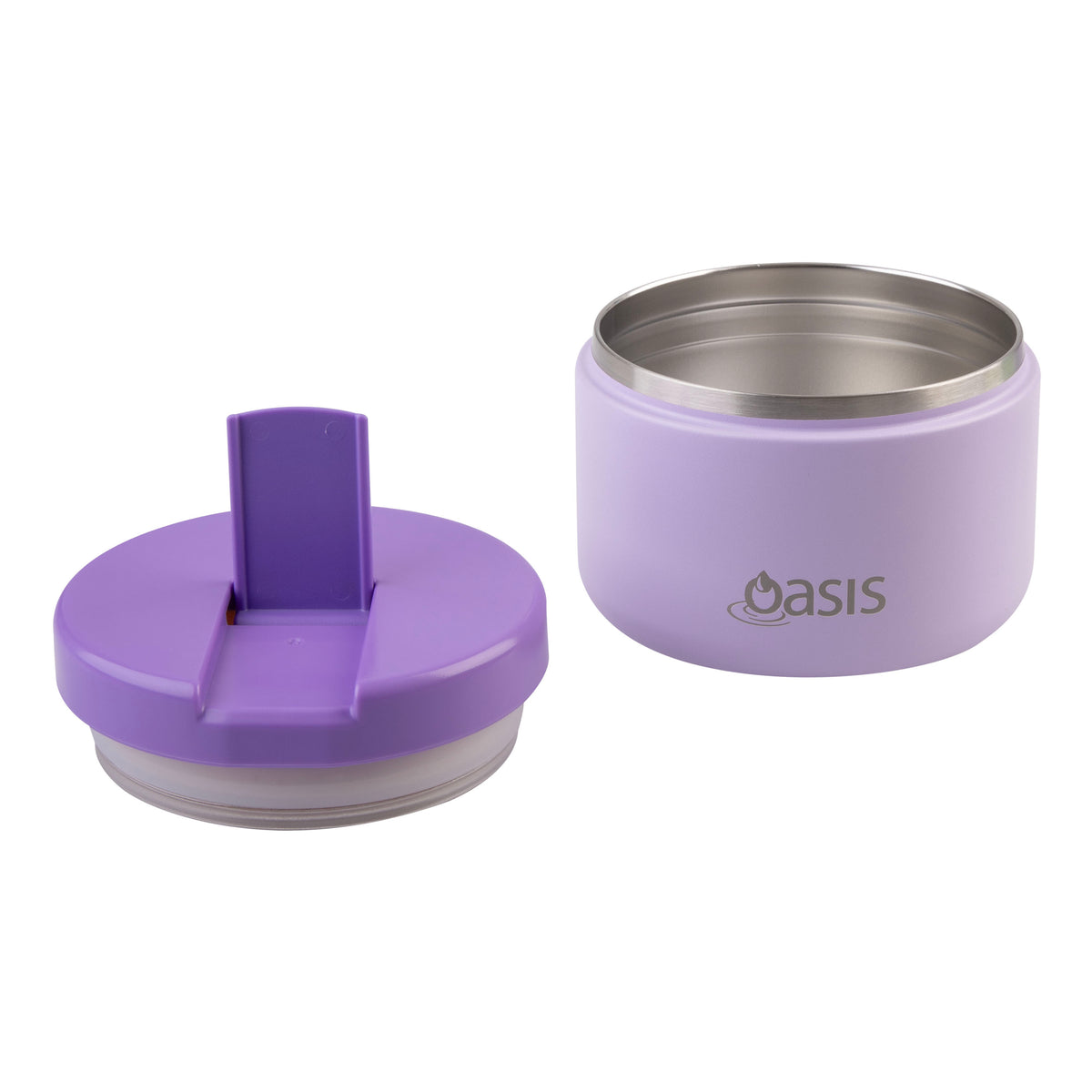 OASIS STAINLESS STEEL DOUBLE WALL INSULATED FOOD FLASK W/ QUICK RELEASE LID - 300ML -  Lilac