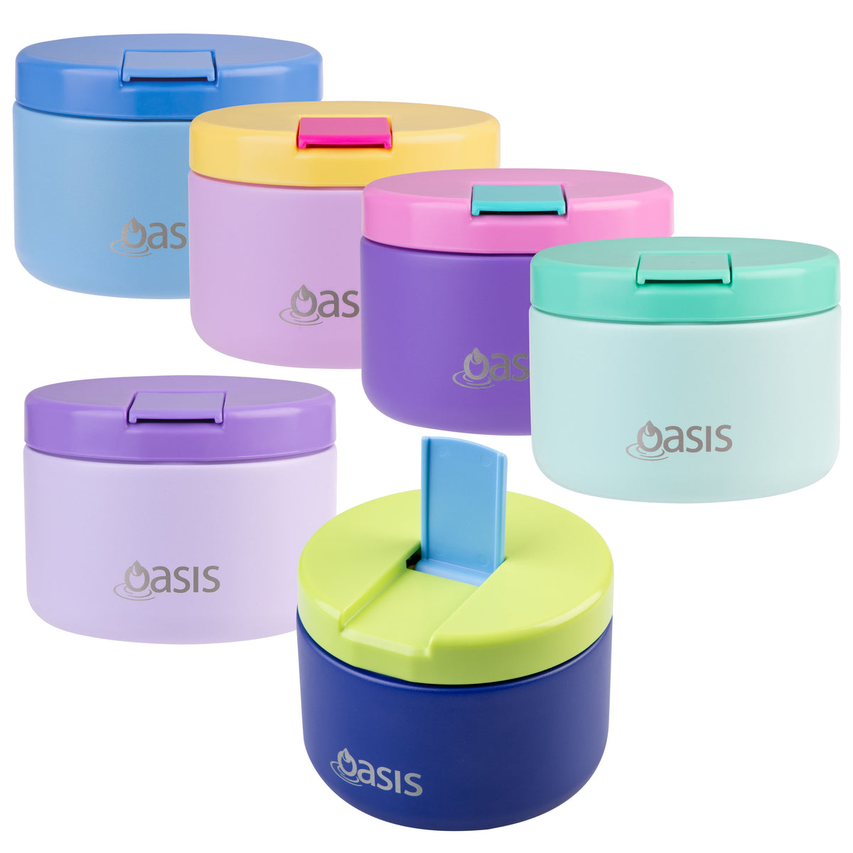 OASIS STAINLESS STEEL DOUBLE WALL INSULATED FOOD FLASK W/ QUICK RELEASE LID - 300ML -  Mint