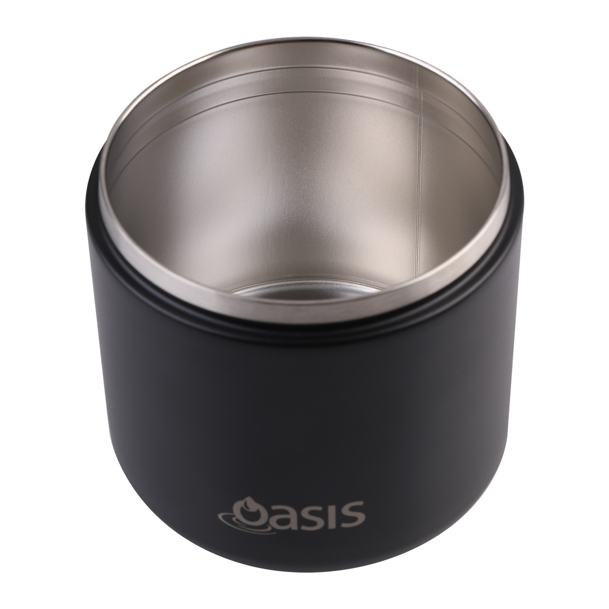 OASIS STAINLESS STEEL DOUBLE WALL INSULATED FOOD FLASK W/ QUICK RELEASE LID &amp; SPORK 550ML - Black