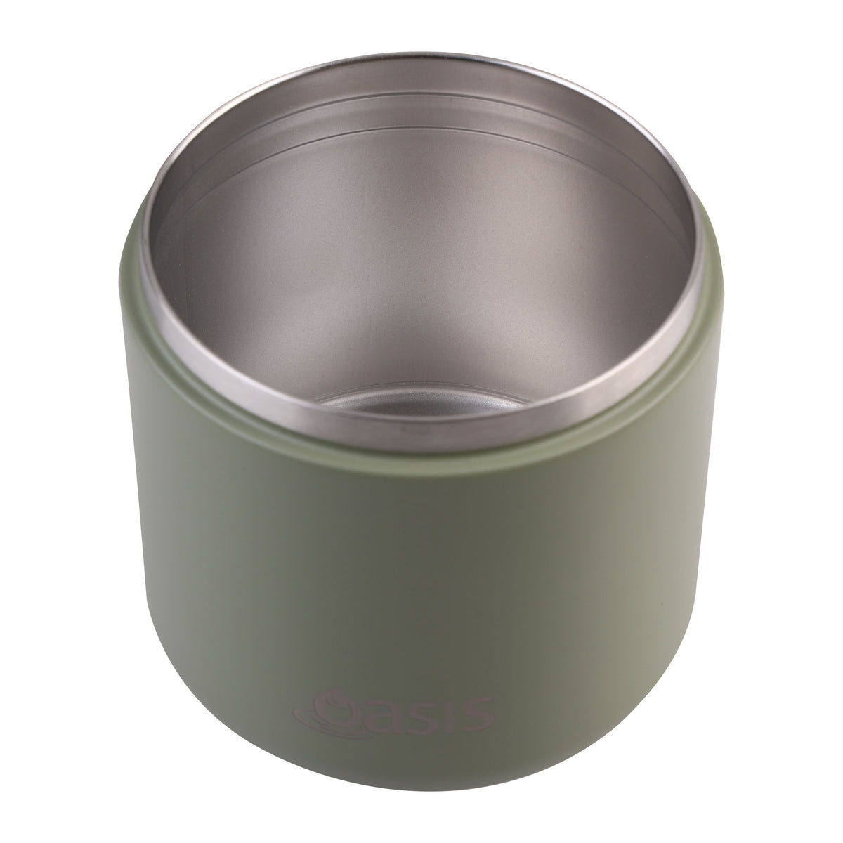 OASIS STAINLESS STEEL DOUBLE WALL INSULATED FOOD FLASK W/ QUICK RELEASE LID &amp; SPORK 550ML - Olive Green