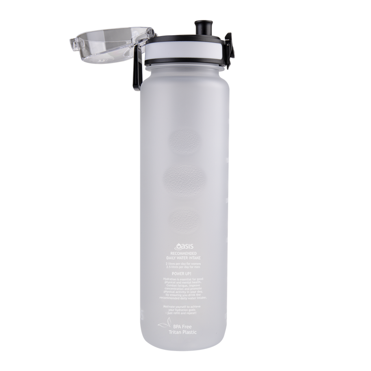 OASIS TRITAN MOTIVATIONAL SPORTS BOTTLE 1L -WHITE