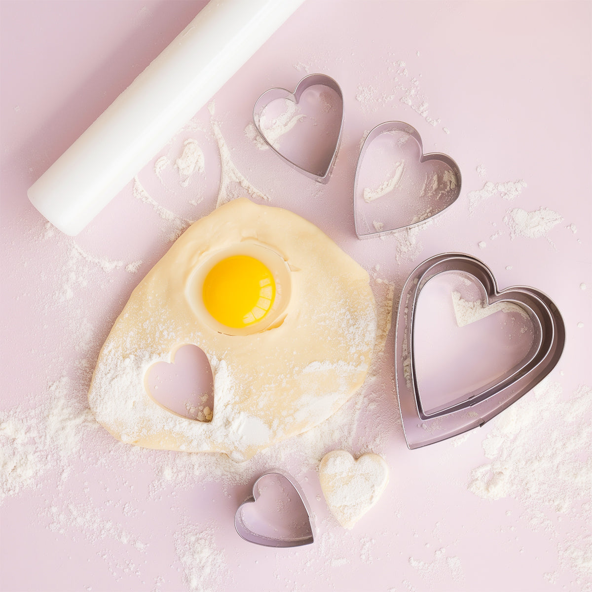 6-Piece HEART Stainless Pastry Cutter Set - by Sprinks
