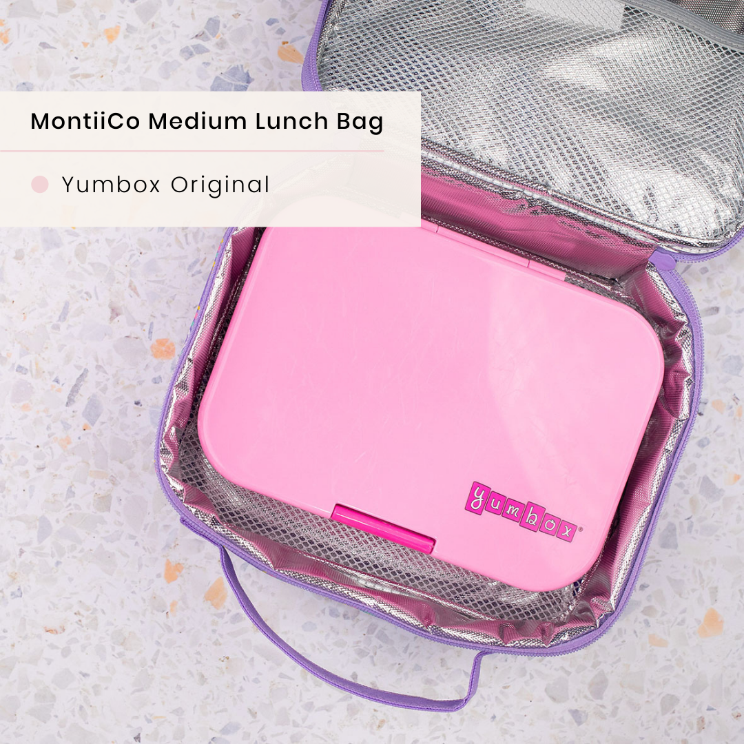 What lunch box fits inside the mini Montiico lunch bags Tagged Yum Box -  Coastal Kidswear