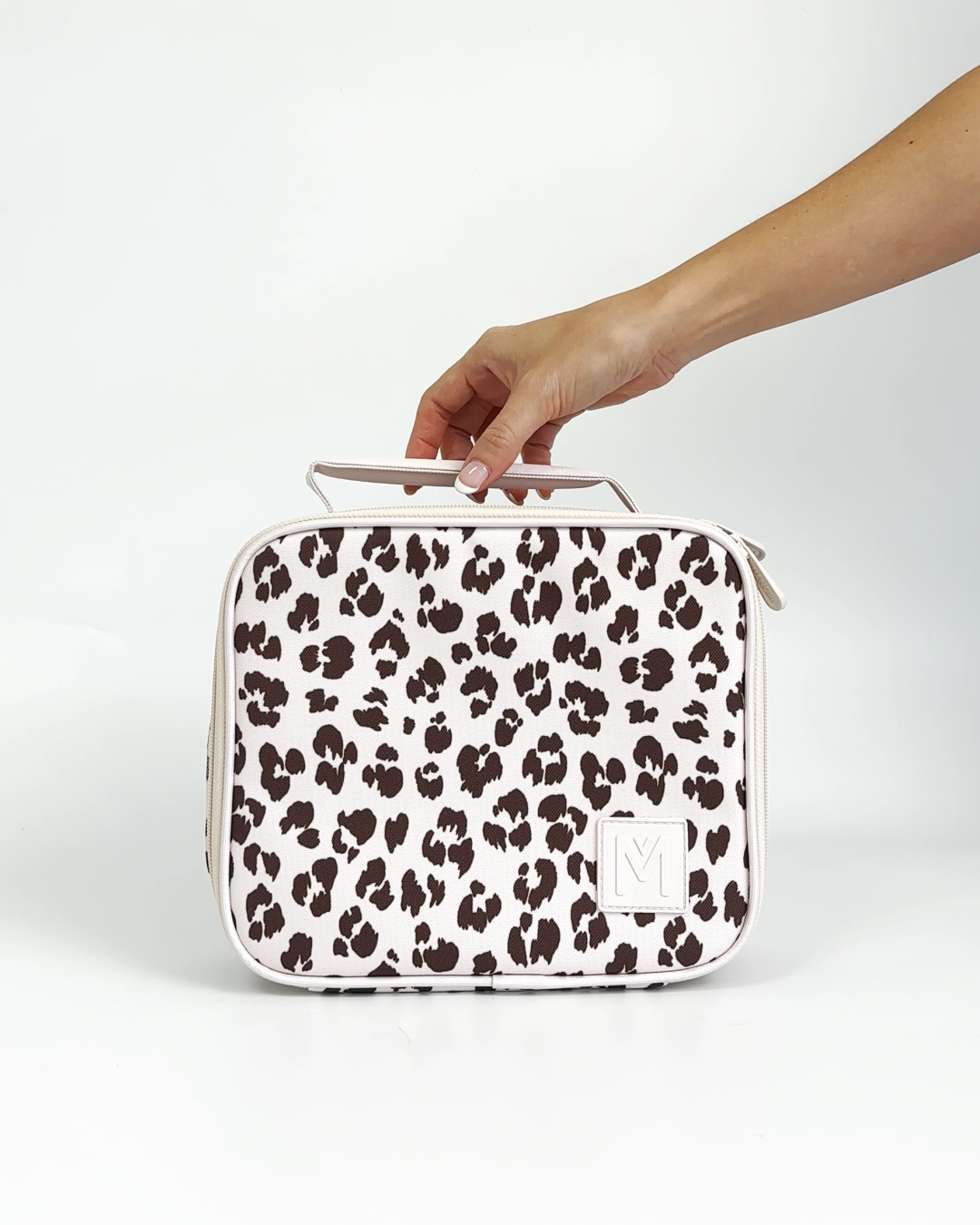 MontiiCo Medium Insulated Lunch Bag - Cream Leopard