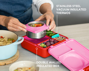 OMIE OMIEBOX HOT & COLD BENTO BOX - PINK BERRY