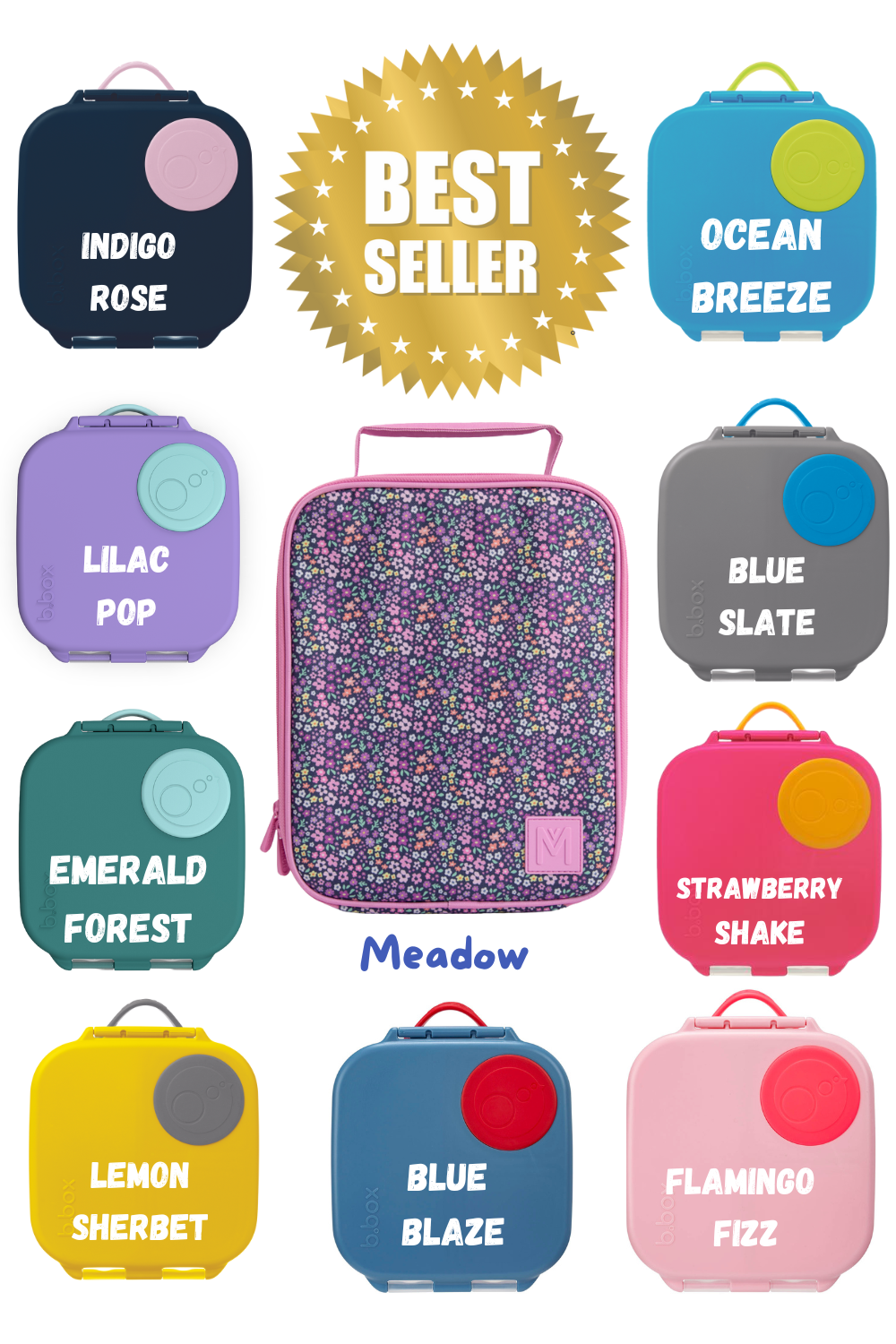 B.Box / Montiico Large and snack box bundle (NEW LARGER SIZE BAG)