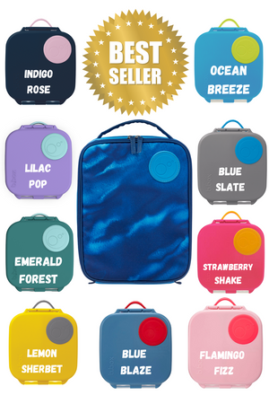 B.box Blue Flexi Insulated Bag and B.box Lunch set - Large and snack size