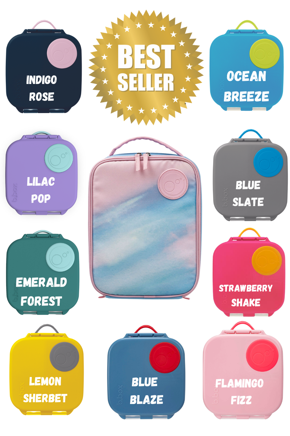 B.box Blue Flexi Insulated Bag and B.box Lunch set - Large and snack size