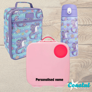 Sachi Insulated Lunch Bag, Drink Bottle and Large Bbox -  MERMAID UNICORNS/Flamingo Fizz Bundle