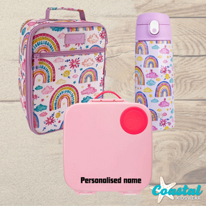 Sachi Insulated Lunch Bag, Drink Bottle and Large Bbox -  RAINBOW SKY Bundle