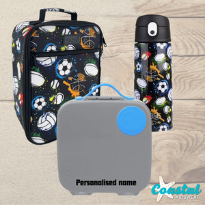 Sachi Insulated Lunch Bag, Drink Bottle and Large Bbox -  Sports Bundle / Blue Slate