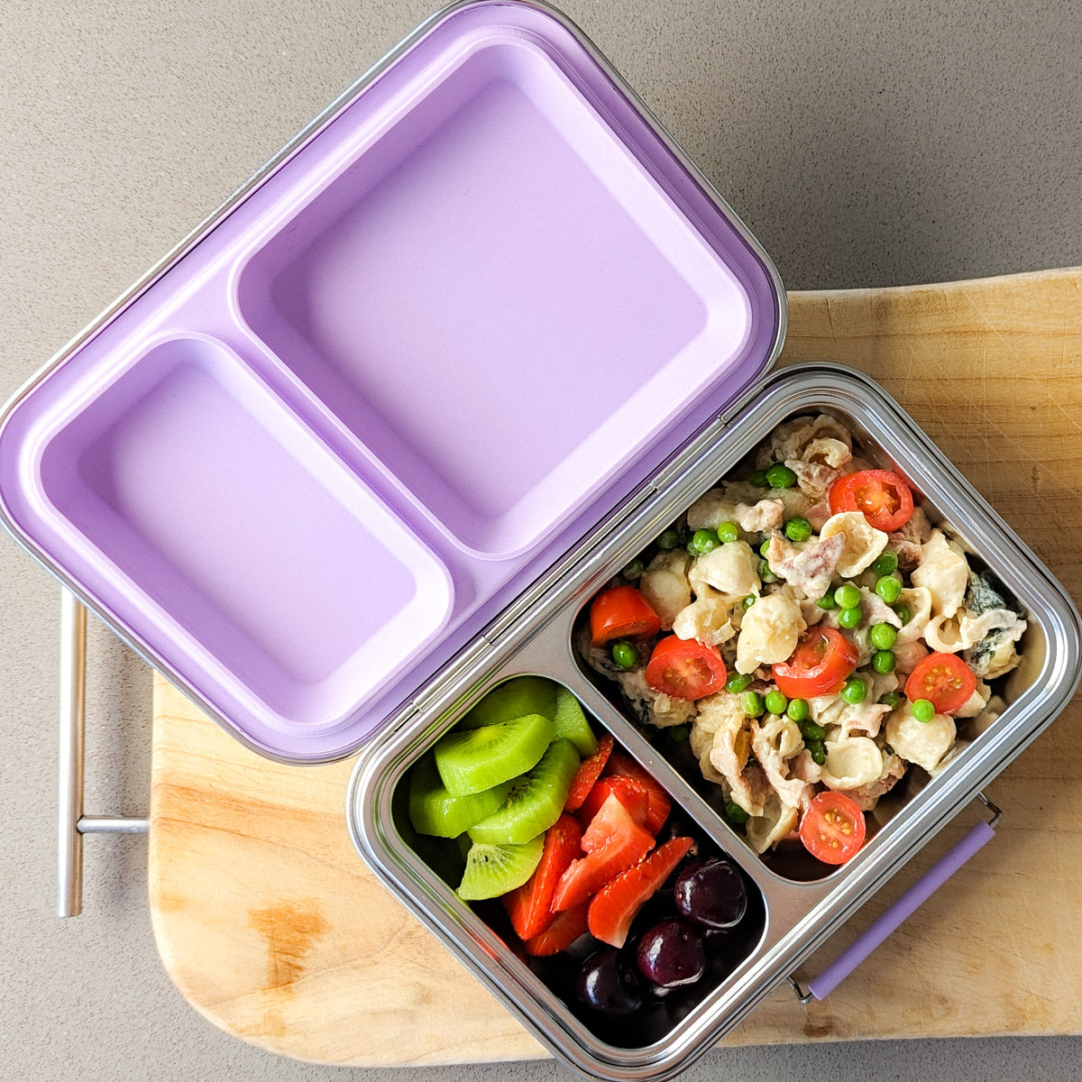 Ecococoon - BENTO BOX 2 - STAINLESS STEEL - Grape