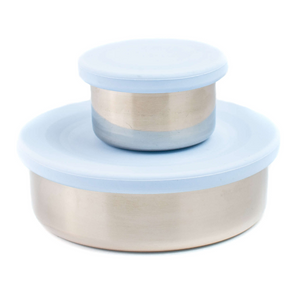 Ecococoon Stainless Steel Snack Pots - Pale Blue