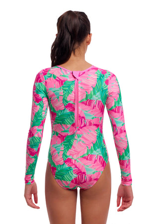 Funkita Girl's Long Shot One Piece - Tropic Palm