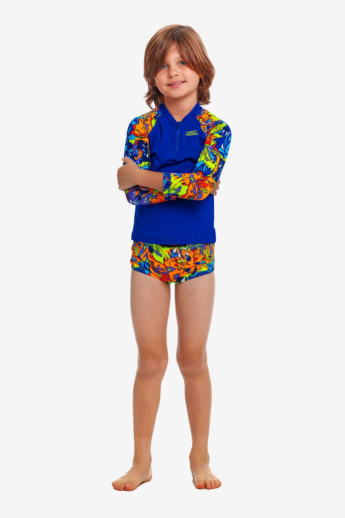 MIXED MESS  TODDLER BOY&#39;S ZIPPY RASH VEST
