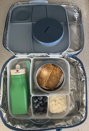 OASIS STAINLESS STEEL DOUBLE WALL INSULATED FOOD FLASK W/ QUICK RELEASE LID - Mini Food Jar -  HAZY BLUE