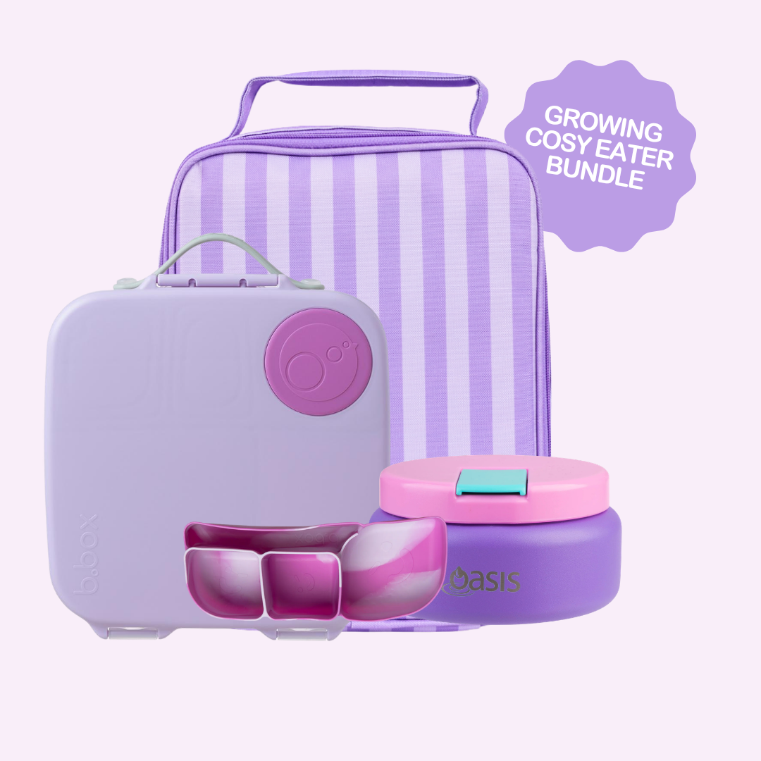 Growing Cosy Eater Bundle - Stripe Sugar Plum