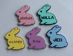 Personalised Laser Cut Bag Tag - Bunny