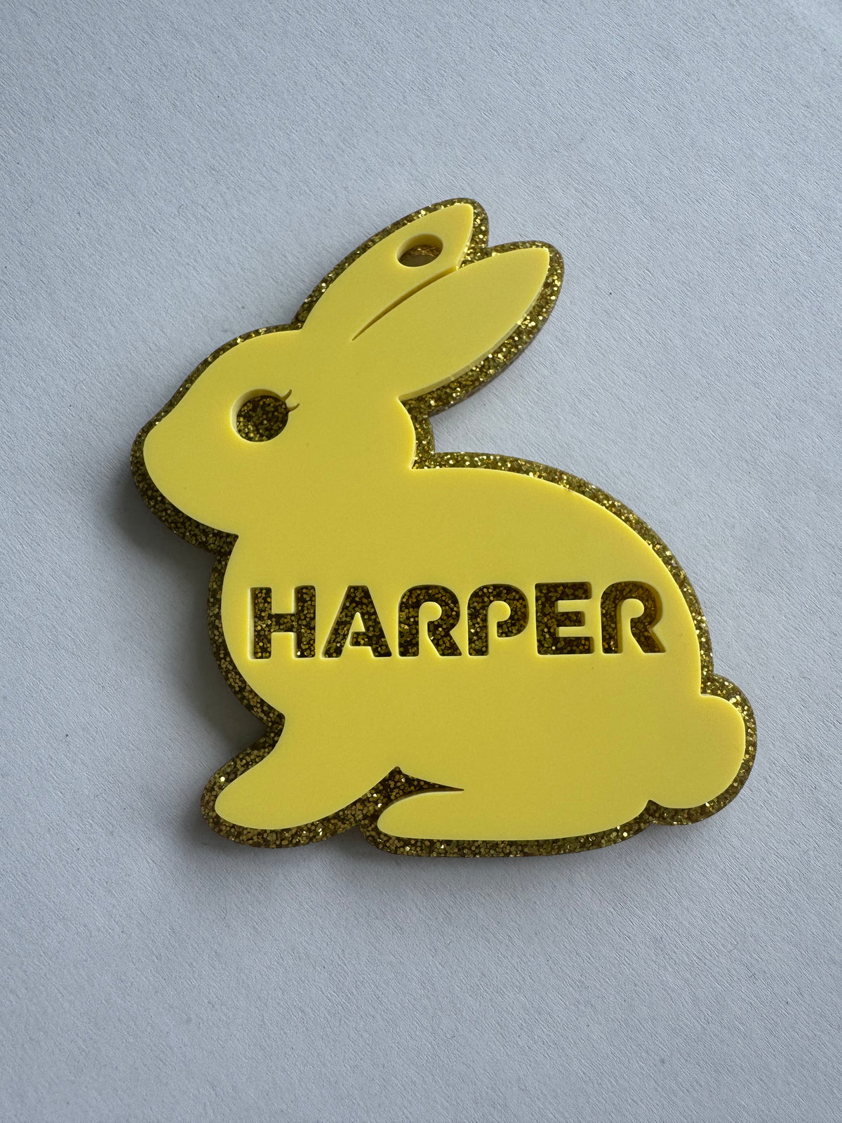 Personalised Laser Cut Bag Tag - Bunny