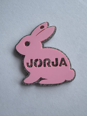 Personalised Laser Cut Bag Tag - Bunny
