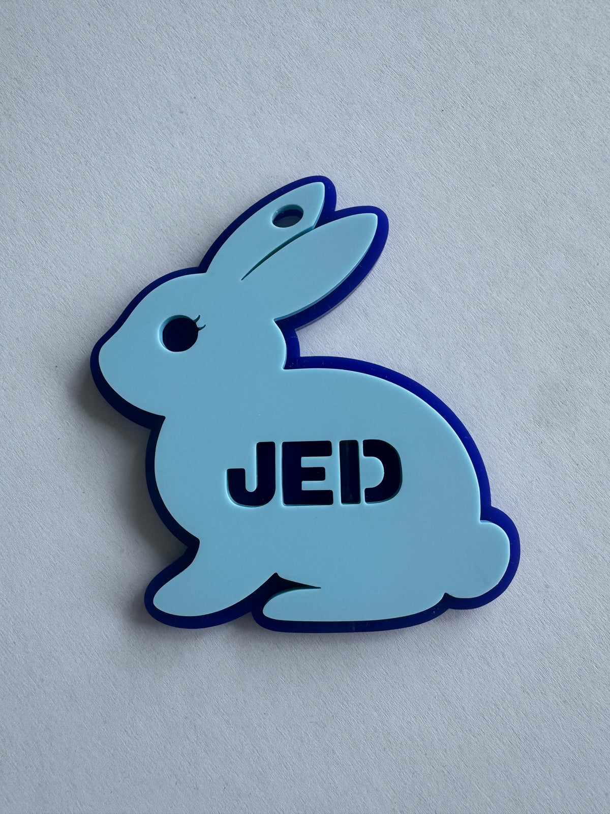 Personalised Laser Cut Bag Tag - Bunny