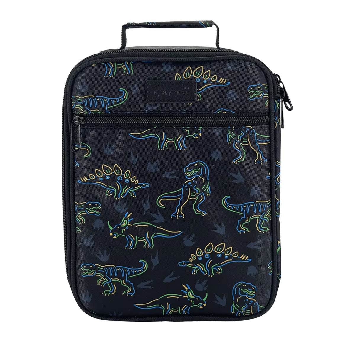 Sachi Insulated Lunch Bag NEON DINOSAURS Coastal Kidswear
