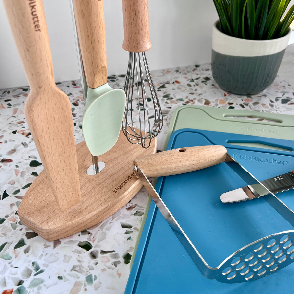 KiddiKutter - 4 Piece Beechwood Kids Cookware Collection