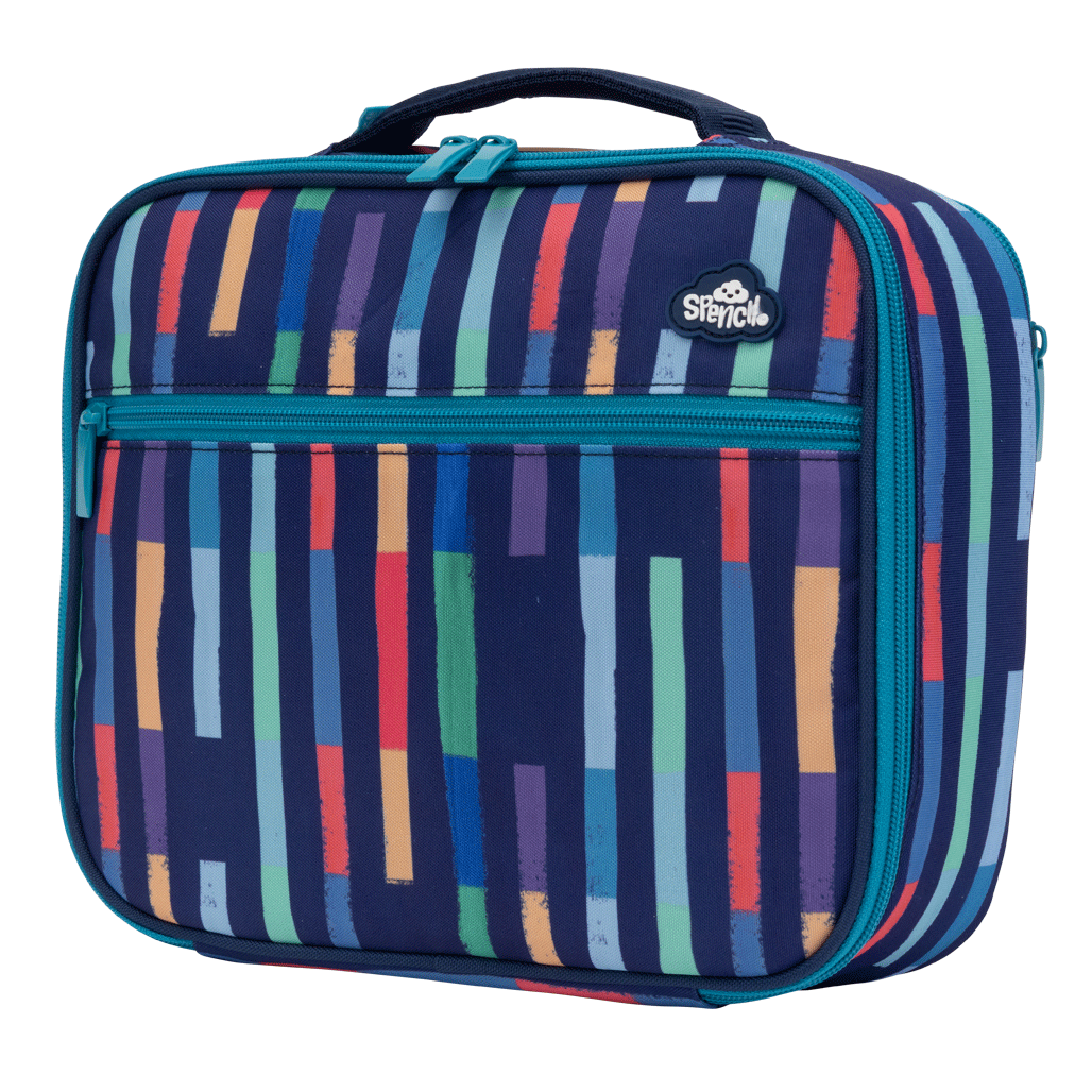 Spencil Big Cooler Lunch Bag + Chill Pack - Bright Stripes