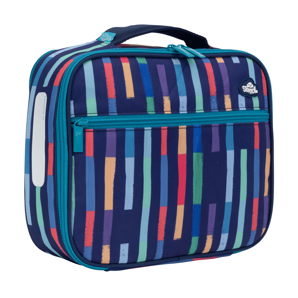 Spencil Big Cooler Lunch Bag + Chill Pack - Bright Stripes