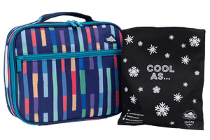 Spencil Big Cooler Lunch Bag + Chill Pack - Bright Stripes