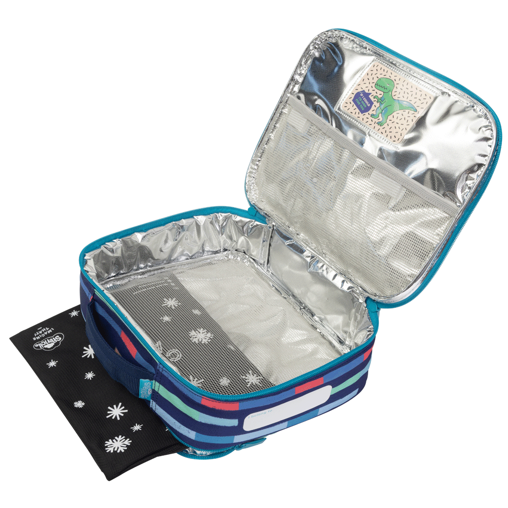 Spencil Big Cooler Lunch Bag + Chill Pack - Bright Stripes