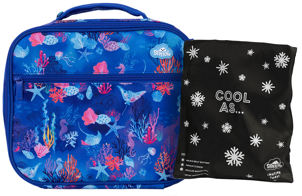 Spencil Big Cooler Lunch Bag + Chill Pack - CORAL GARDEN