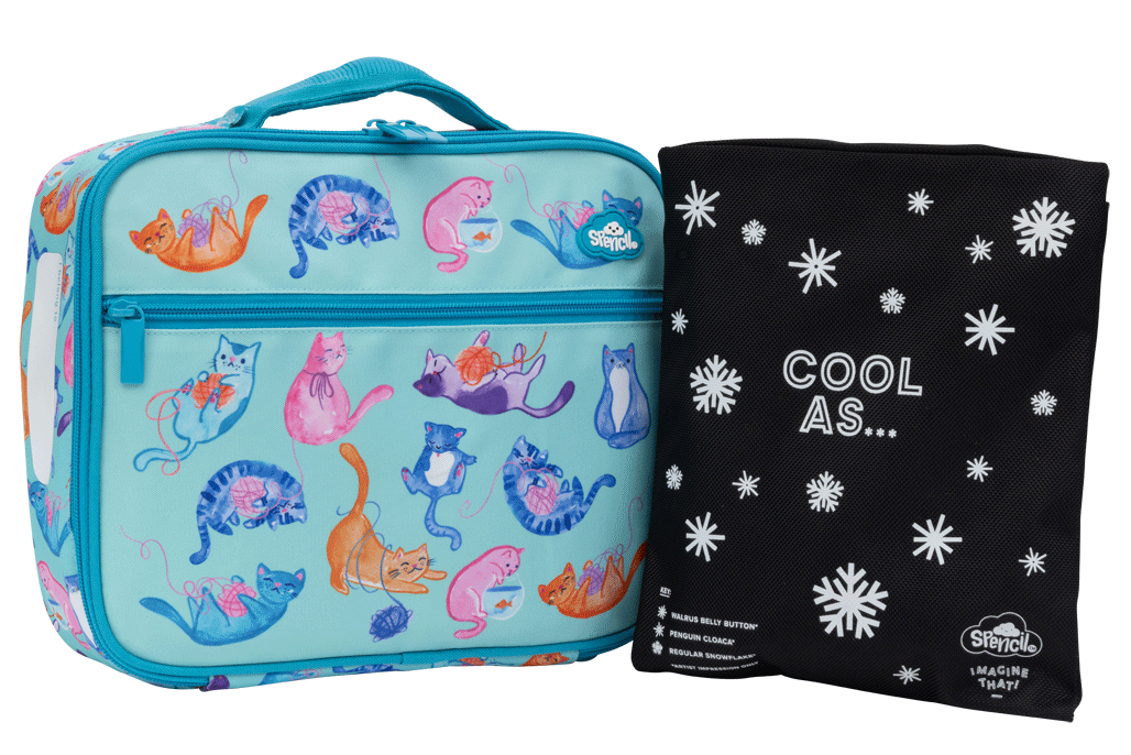 Spencil Big Cooler Lunch Bag + Chill Pack - CRAZY CATS