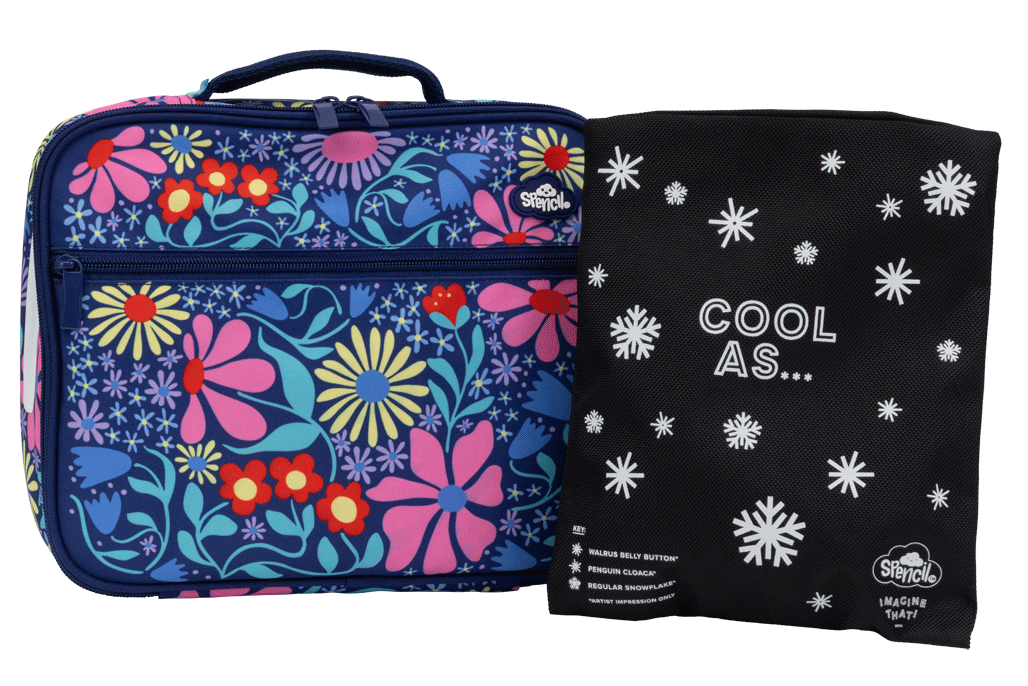 Spencil Big Cooler Lunch Bag + Chill Pack - FLOWER FUN