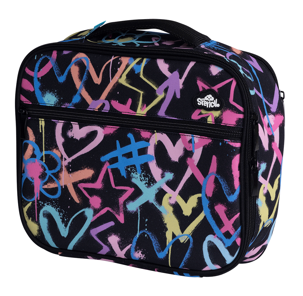 Spencil Big Cooler Lunch Bag + Chill Pack - HEARTS AND CROSSES