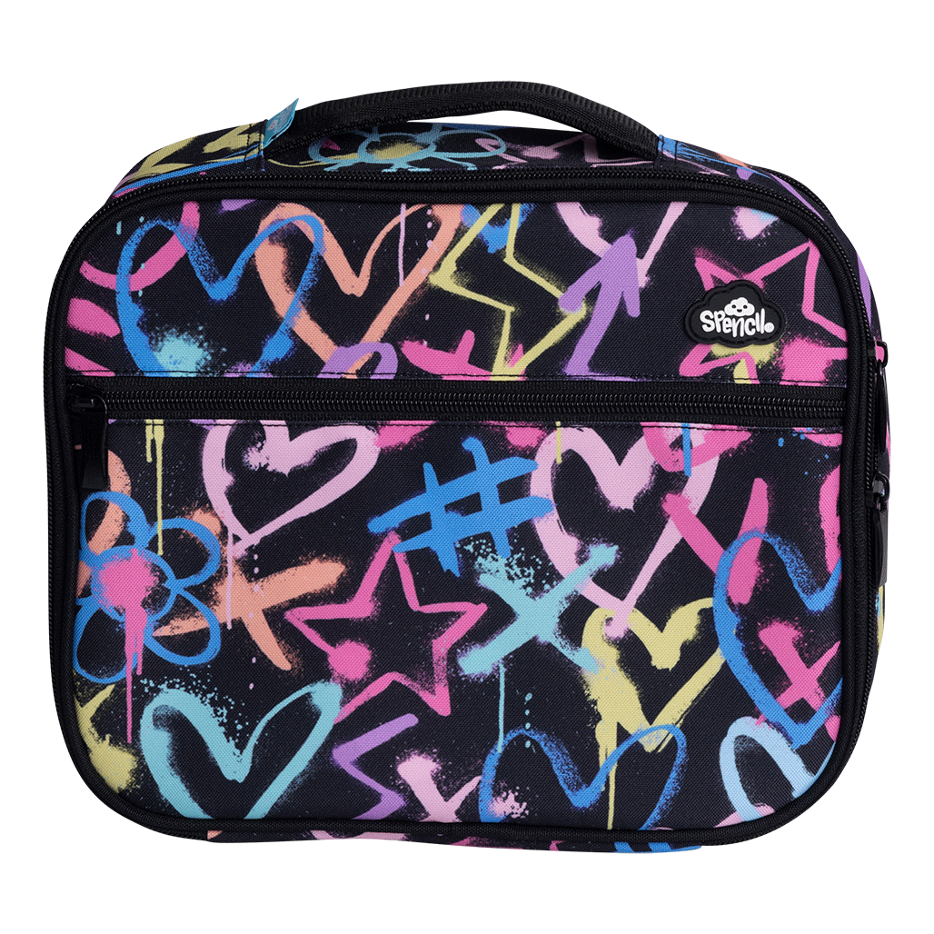 Spencil Big Cooler Lunch Bag + Chill Pack - HEARTS AND CROSSES