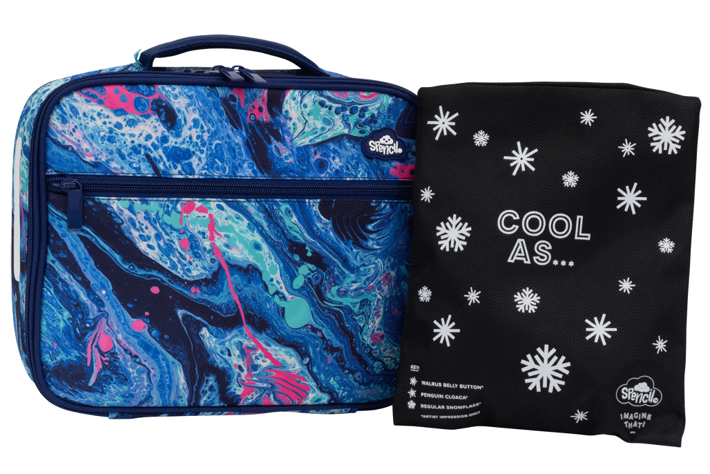 Spencil Big Cooler Lunch Bag + Chill Pack - Liquid Marble