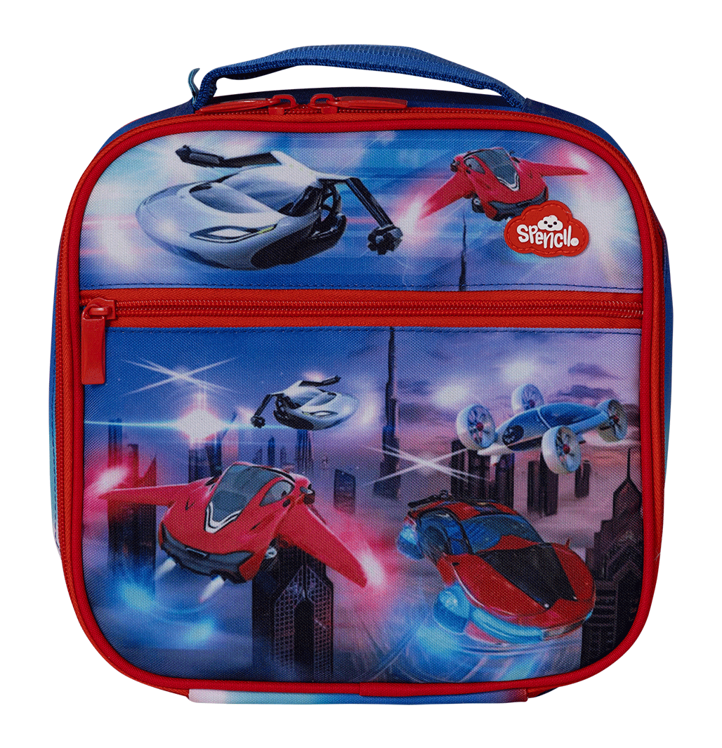 Spencil Little Cooler Lunch Bag + Chill Pack - FLYING CARS