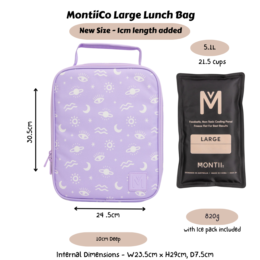 MontiiCo Large Insulated Lunch Bag - Cosmic Bloom (NEW SIZE) LIMITED EDITION