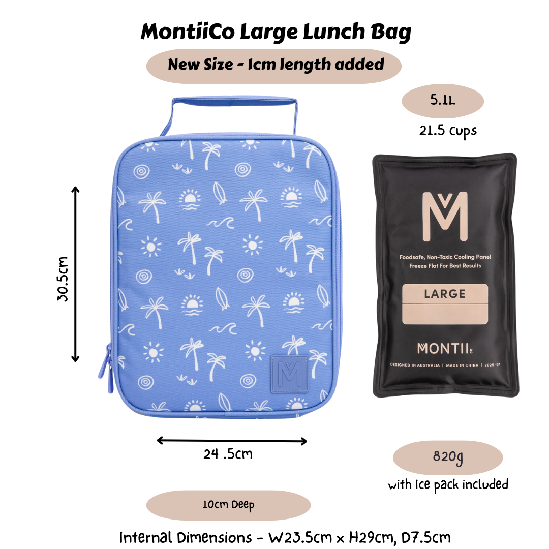 MontiiCo Large Insulated Lunch Bag - Tide Break  (NEW SIZE) LIMITED EDITION