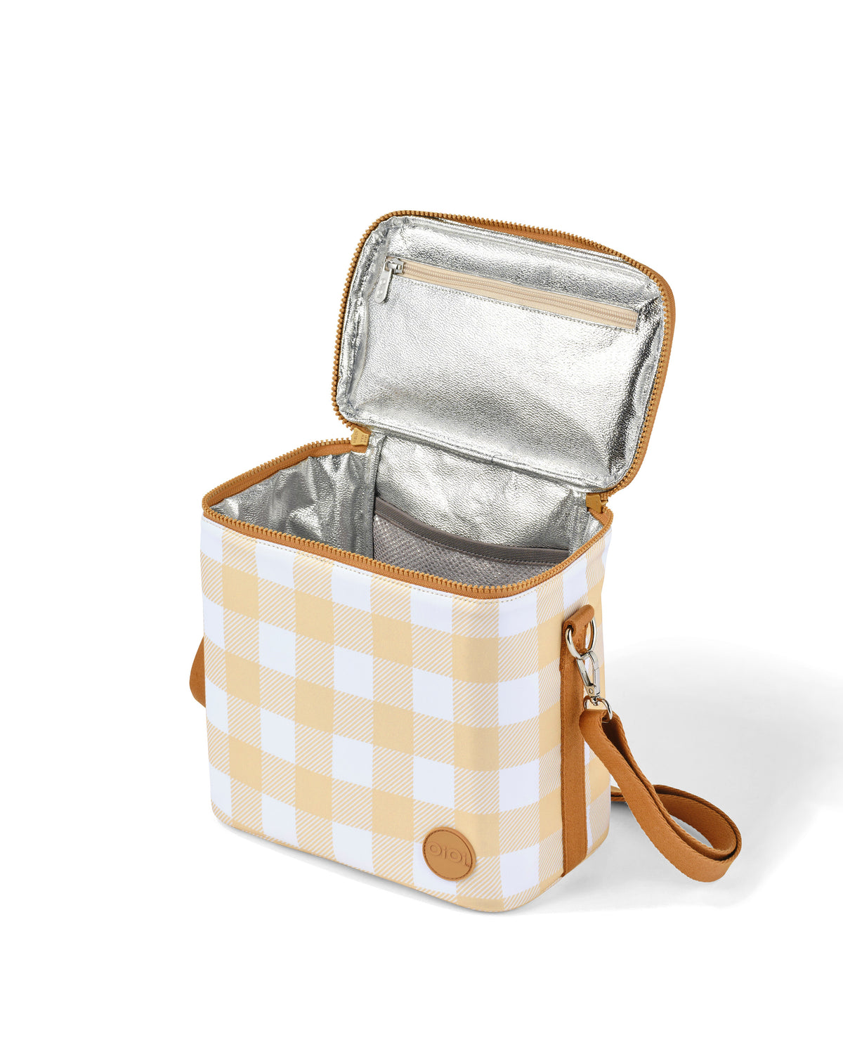 Oioi Midi Insulated Lunch Bag - Beige Gingham