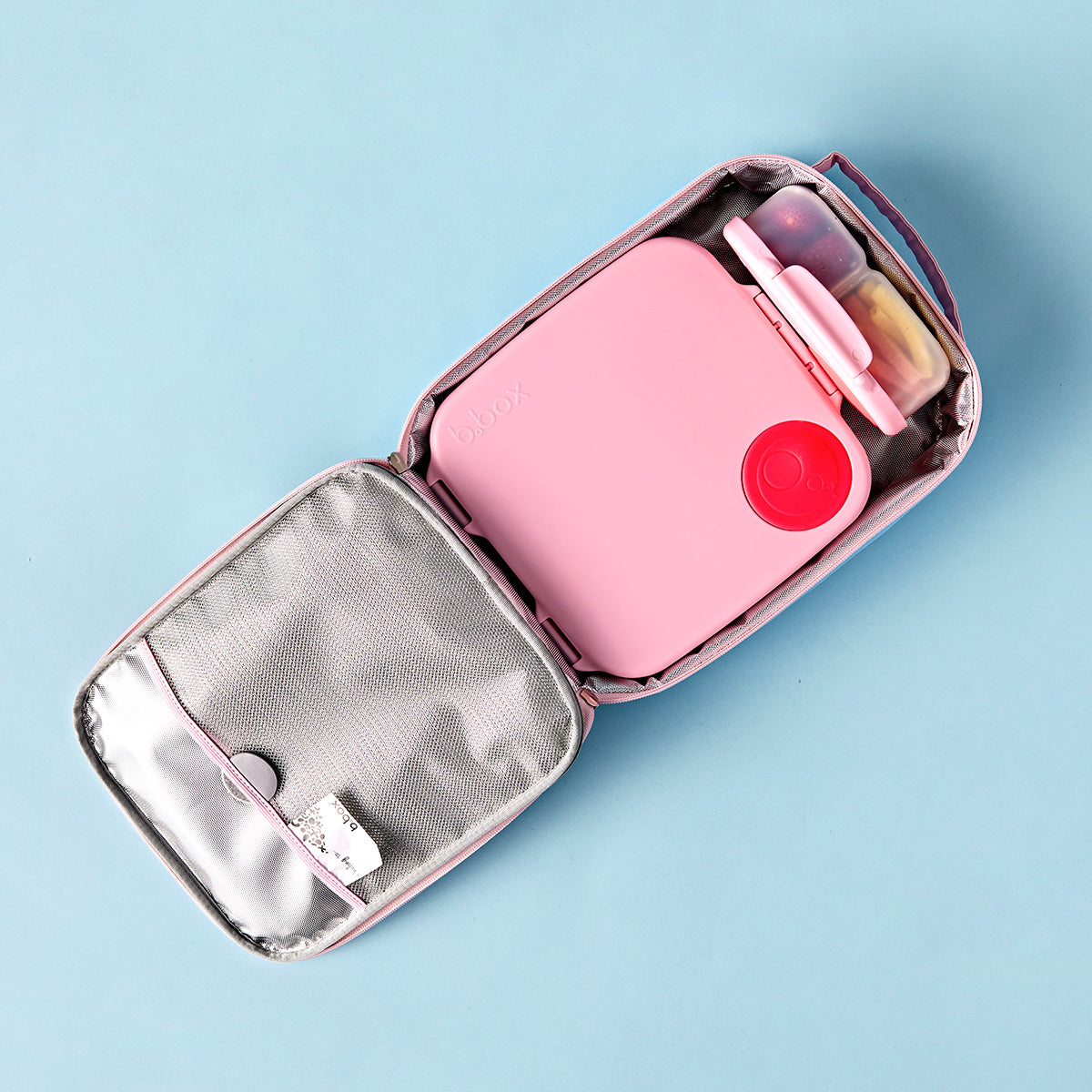 B.box Pink Flexi Insulated Bag and B.box Lunch set - Large and snack size