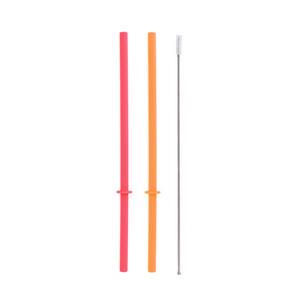 Flexi Stopper Straw Set - Tangerine & Watermelon