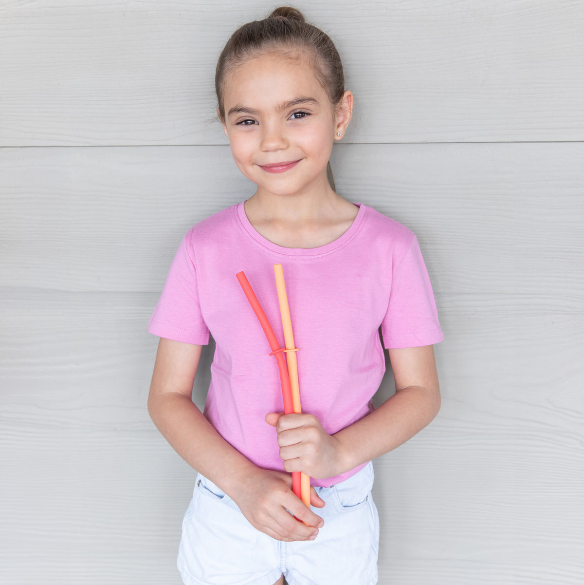 Flexi Stopper Straw Set - Tangerine &amp; Watermelon