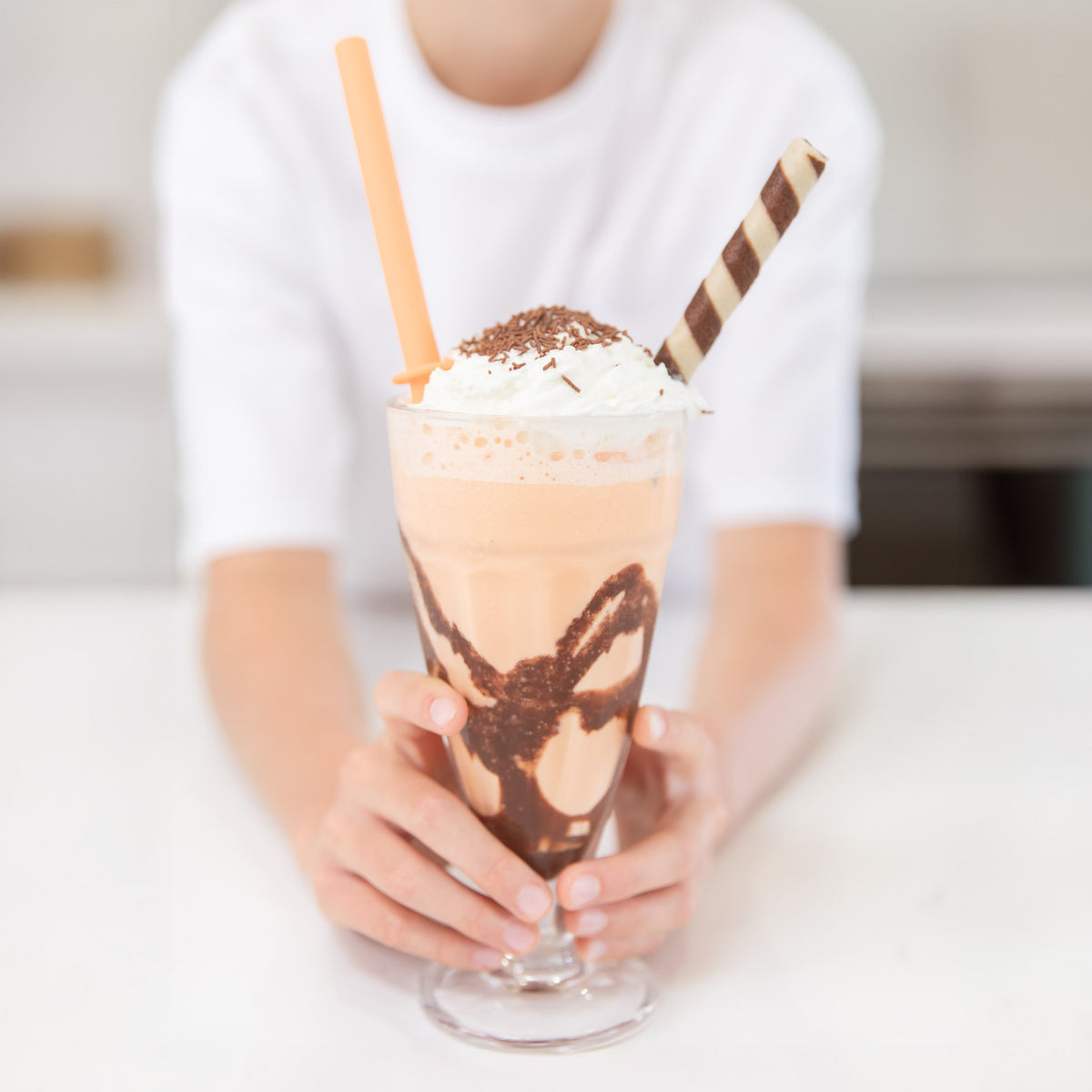 Flexi Stopper Straw Set - Tangerine &amp; Watermelon