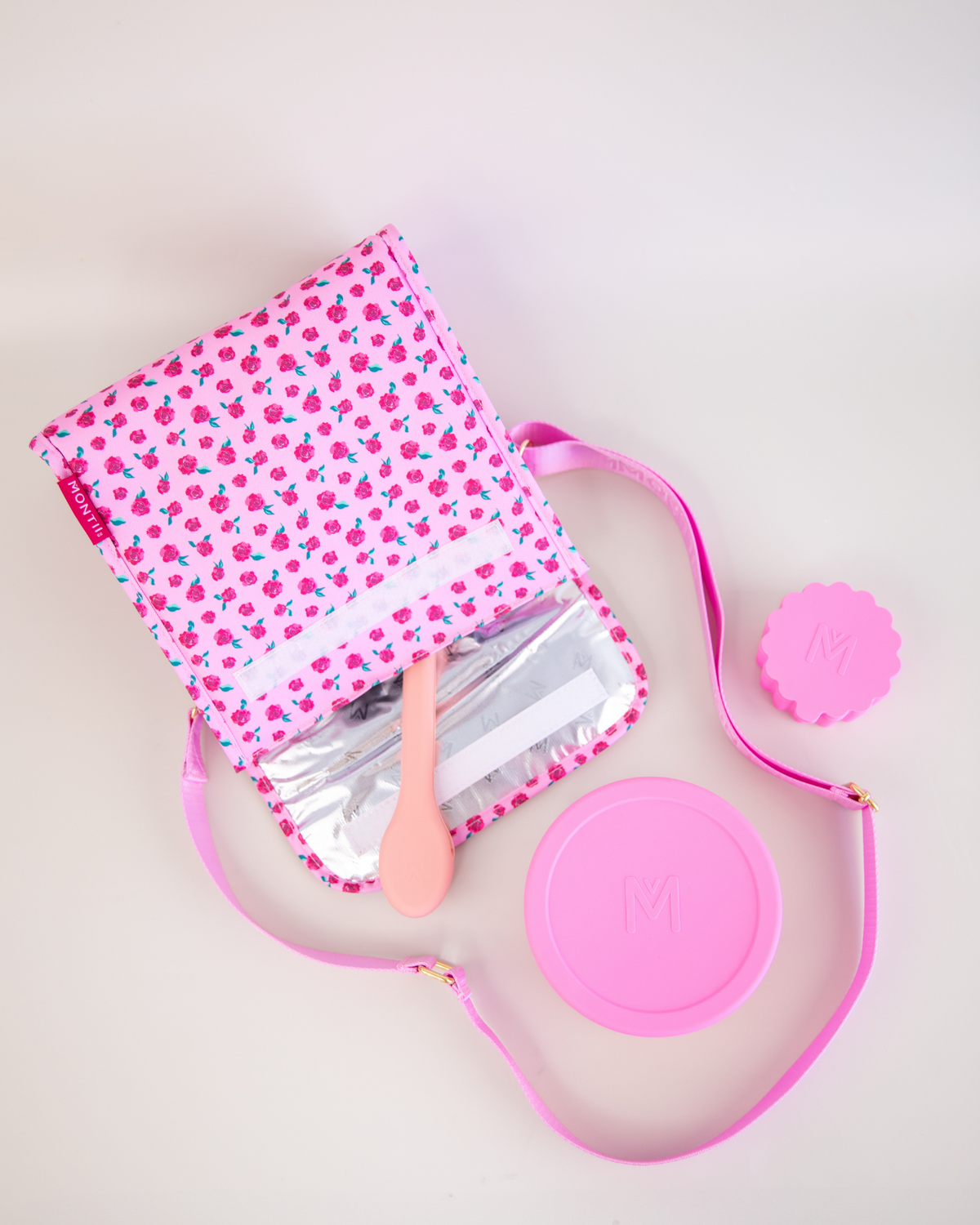 MontiiCo Insulated Lunch Carrier - Rose Garden