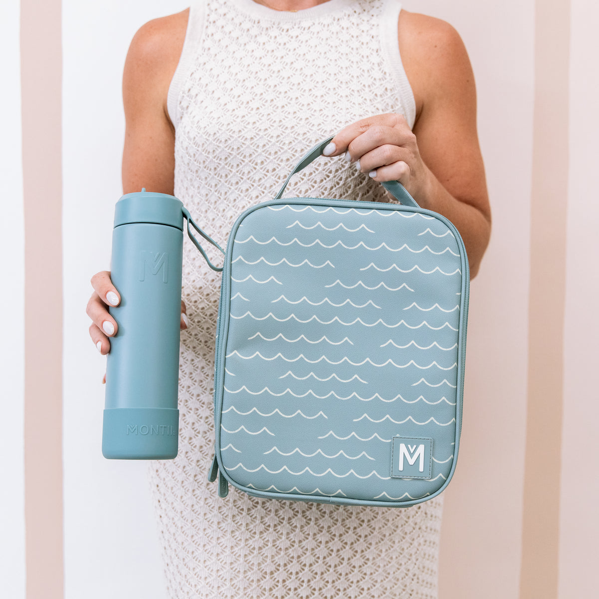 Montii.co Fusion 700ml Drink Bottle with Sipper Lid - Stone