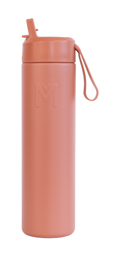 Montii.co Fusion 700ml Drink Bottle with Sipper Lid - Clay